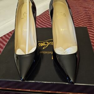 Christian Louboutin Black Patent Pointed Toe Pumps